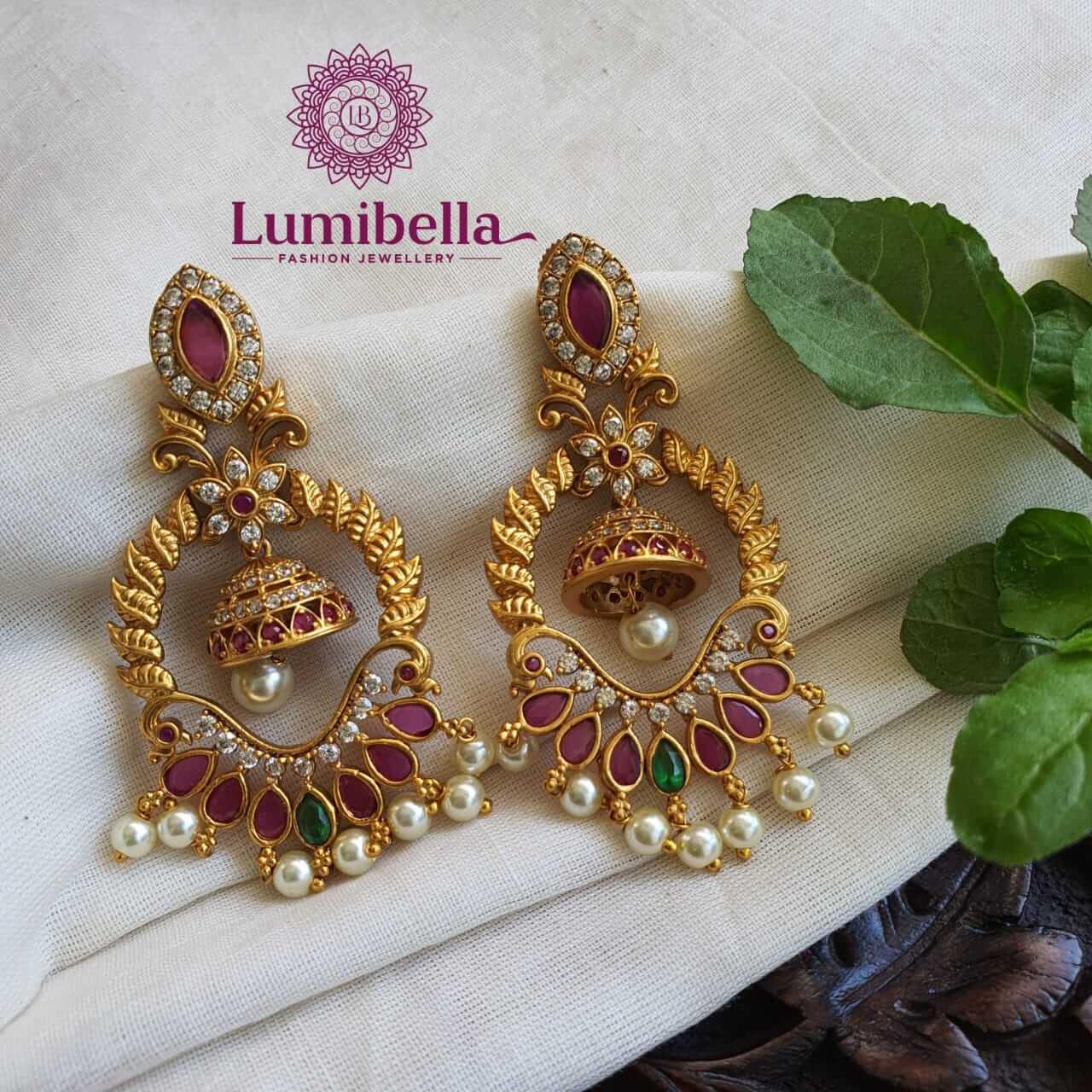 Buy New Model Pure Gold Plated Lakshmi Design Uncut Diamond Stone Necklace  with Earrings Set for Wedding